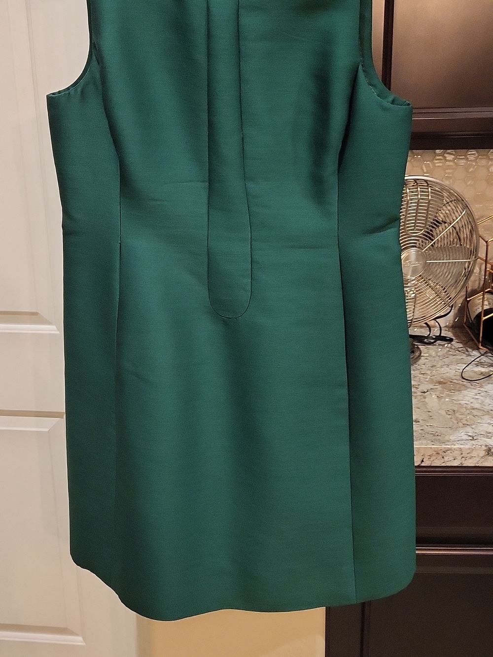 Handmade Vintage Emerald Green Raw Silk Dress